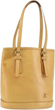 Louis Vuitton Pre-owned Bucket Bag - Dames - Vintage Tas - Beige - ONE Size - Leer - Vintage
