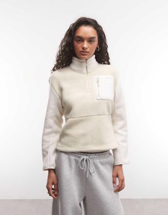 The North Face Yumiori con zip a 1/4 in stone e bianco-Neutro