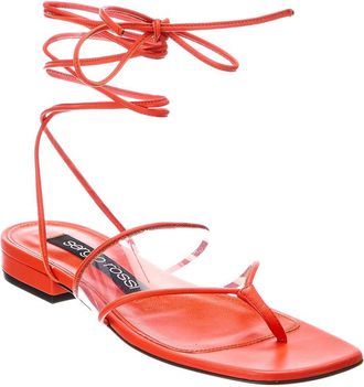Sergio Rossi Lunettes 15 Leather & Vinyl Sandal