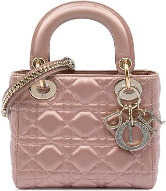 Dior Pre-owned Dior Mini Satin Cannage Swarovski Crystal Lady Dior Ladies 9S1SCS03RWZFAFXH