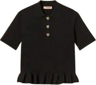 Twinset Polo Shirts - Dames - Polos - Zwart - M - Tops