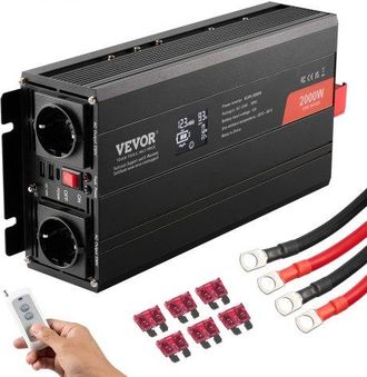 OEM Wechselrichter Mit Reiner Sinuswelle 2000w Dc 12v Ac 230v Spannungswandler Mit 2 Ac-steckdosen 2 Usb-anschl&uuml;ssen 1 Typ-c-anschluss Lcd-display Und Fer