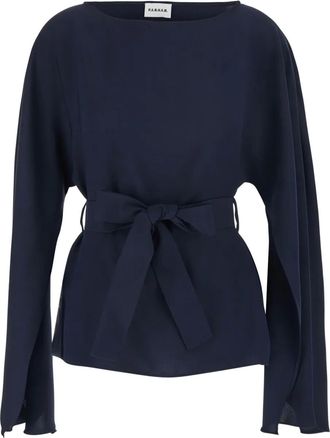 P.A.R.O.S.H. tie waist blouse - Blue