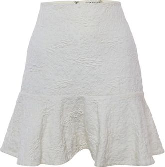 Alice & Olivia Flared jacquard rok - Wit