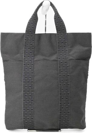 Herm&egrave;s Her Line Gray Canvas Handbag Tote Bag (Pre-Owned)