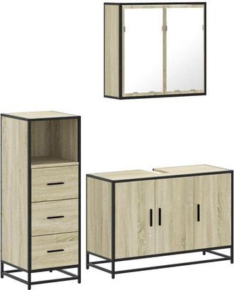 vidaXL Vidaxl - Set de muebles de baño 3 pzas madera contrachapada roble Sonoma
