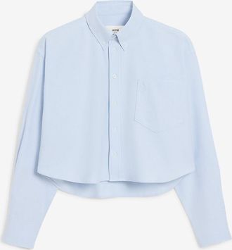 Ami Boxy-Popelinehemd mit gekn&ouml;pftem Kragen Ami de Coeur