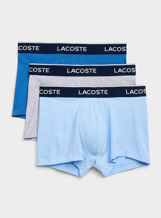 Lacoste Mens 3 navy-waist boxer briefs Cotton Stretch 3-pack