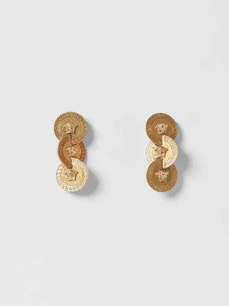 Versace Orecchini pendenti Medusa in metallo con finitura oro