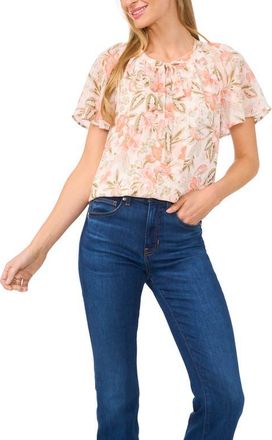 CeCe by Cynthia Steffe Raglan Flutter Sleeve Top in New Ivory at Nordstrom, Size Medium