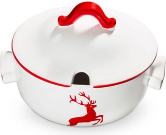 Gmundner Keramik Ceramica Gmundner Cervo rosso rubino, pentola per zuppa (2L)