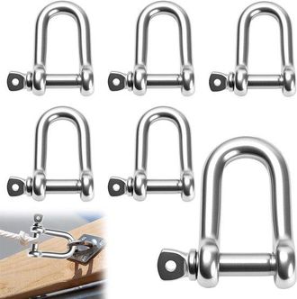 OEM 6 Eslabones En Forma De D De Acero Inoxidable, Anillas En D Para Fijaci&oacute;n, Acoplamientos Robustos Para Cables Y Cadenas