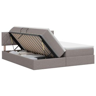 vidaXL Cama Con Almacenamiento 2 Uds. Topo Cuero Sint&eacute;tico Vidaxl