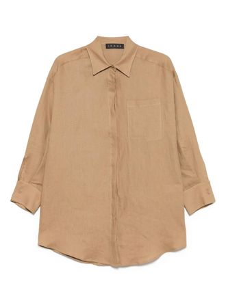 Kaos linen shirt - women - Linen/Flax - 40 - Brown