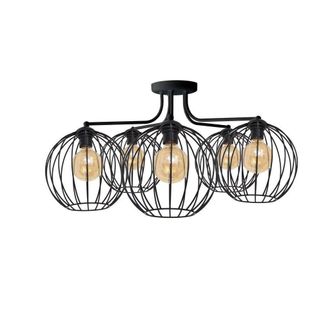 Netlighting Mercure Multi Arm Semi Flush Ceiling Light Black 75cm