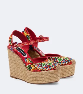 Dolce & Gabbana Carretto canvas espadrille wedges