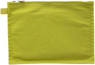 Herm&egrave;s Pre-owned Canvas Pouch - - Pre-owned - Donna - Verde - ONE SIZE