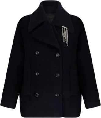Liu Jo Caban - Dames - Mantel - Blauw - M - Wol - Jassen