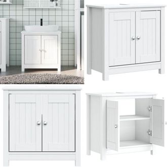 vidaXL Mobile Lavabo da Bagno BERG Bianco 60x34x59 cm Massello Pino - Lavabo - Legno massello