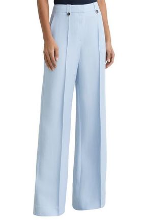 Reiss Magda Pleated Flared Pants in Blue at Nordstrom, Size 12 Us
