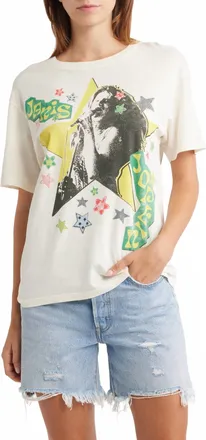 Daydreamer Janis Joplin Scrapbook Art Tee In Stone Vintage