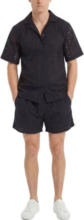 Area Stars Eyelet Short in Black at Nordstrom, Size X-Large