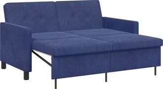 vidaXL Sof&aacute; Cama Azul Polic&iacute;a Tela Vidaxl