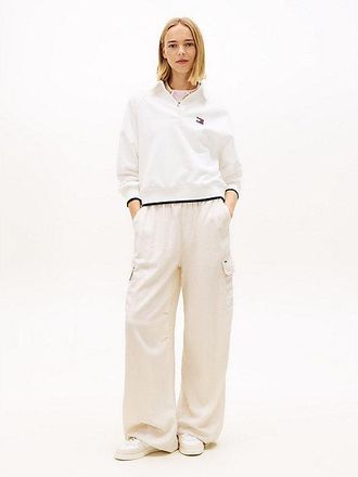 Tommy Hilfiger Linen Blend Wide Leg Cargo Trousers