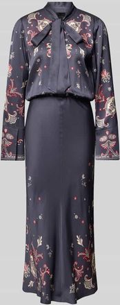 Marc Cain Maxikleid mit Schleifen-Detail in Taupe, Gr&ouml;&szlig;e 34