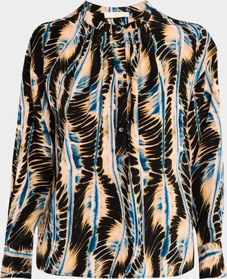 Ulla Johnson Nehir Printed Silk Blouse