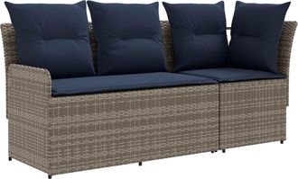 vidaXL 2 Uds. Sof&aacute; De Jard&iacute;n Con Brazo Y Sof&aacute; En Esquina Vidaxl