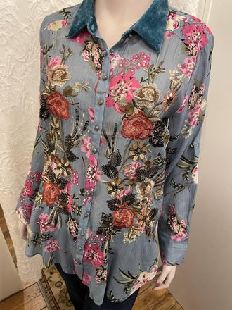 Aratta Blouse In Blue, Pink, Green