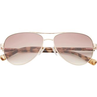 Ted Baker 57mm Aviator Sunglasses in Gold at Nordstrom Rack