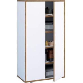 VCM Gabinete De Zapato De Madera Vcm Dimensiones: An. 60 X Al. 110 X T. 33 Cm Gabinete Todo Uso 5 Compartimentos 2 Puertas Rotativas - Salia Ancho 60 Cm (