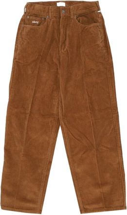 Obey Ribfluweel Java Bruin Herenbroek - Heren - Straight fit broeken - Bruin - W28 - Katoen - Broeken