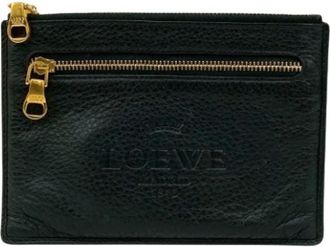 Loewe Pre-owned Wallets, female, Black, Size: ONE SIZE Pre-owned Leather Wallet