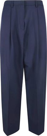 Fabiana Filippi Fluid Techno-Tailored Broeken - Dames - Wijde Broeken - Blauw - XS - Polyester - Broeken