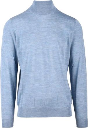 FILIPPO DE LAURENTIIS Light Blue Merino Wool Mens Turtleneck