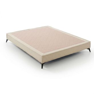 Colch&oacute;n Morfeo Base tapizada 90x190 cm beige, 32 cm de altura