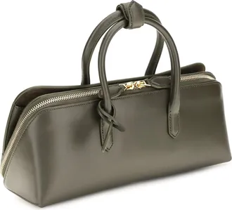Alaia Womens Handbag Delta Nubuck Calfskin Green Calf Leather Shoulder Bags