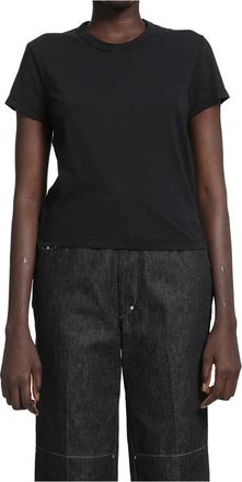 James Perse Shrunken Crew Neck S/S Tee - Dames - T-shirts - Zwart - S - Katoen - Tops