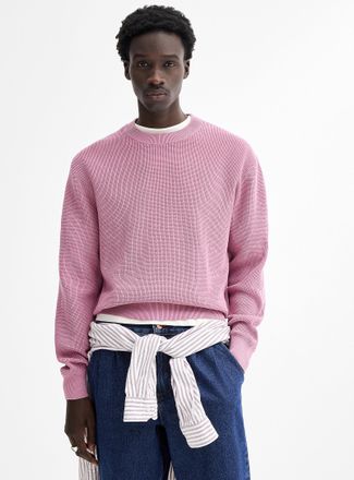 Djab Mens Loose waffle-knit sweater