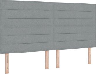 vidaXL LED Headboard with LED Strip Lights Light grey 180 cm Fabric vidaXL