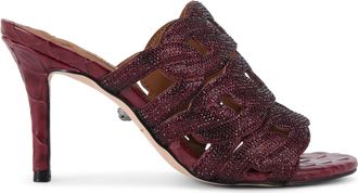Kurt Geiger Womens Crystal Chain Mule Mules - Wine - Size UK 4