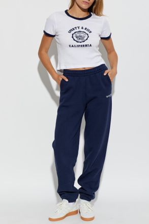 Sporty & Rich T-shirt From The Marine Collection, Womens, White