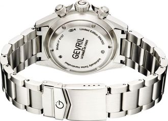Gevril Group Mens Wall Street Chrono 4157A Swiss Automatic Sellita SW500 Watch - Silver Stainless Steel - One Size