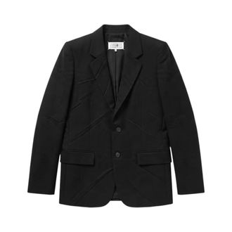 Maison Margiela Getailleerde Single-Breasted Blazer - Dames - Jassen - Zwart - Maat: 5XL Leer