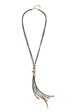 UNOde50 18K gold-plated leather cord long necklace at Nordstrom