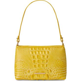 Brahmin Lorelei Croc Embossed Leather Shoulder Bag in Vivid Yellow at Nordstrom