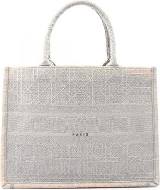 Dior Pre-owned Tote Bags, female, Gray, Size: ONE SIZE Pre-owned Book Tote Medium Tote Bag